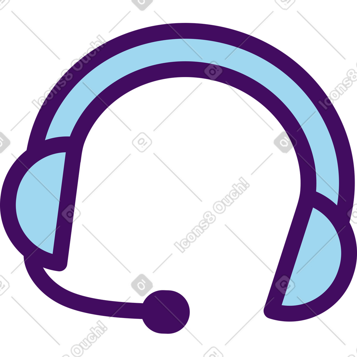 下载 Simplistic 风格的 带麦克风的耳机 插画，支持 PNG、SVG 格式