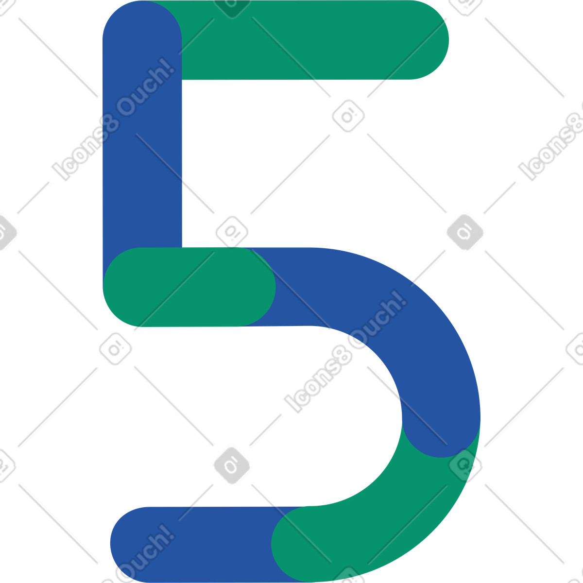 Number five illustration in Spot style download in PNG, SVG
