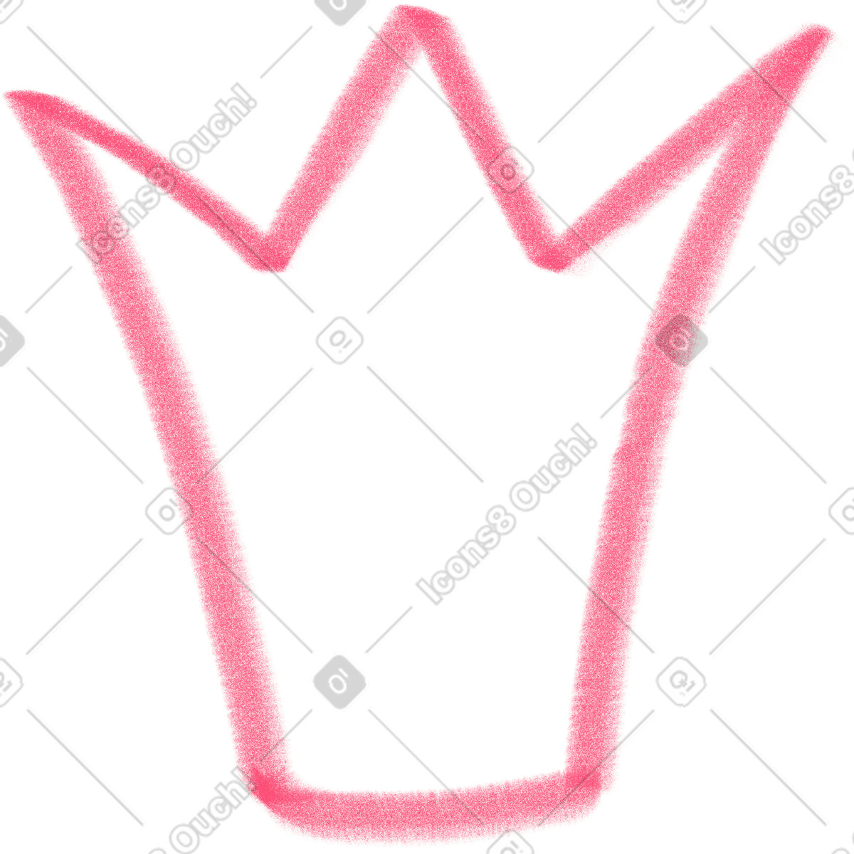 Ilustración Pink linear crown en estilo Doodle a descargar en PNG y SVG