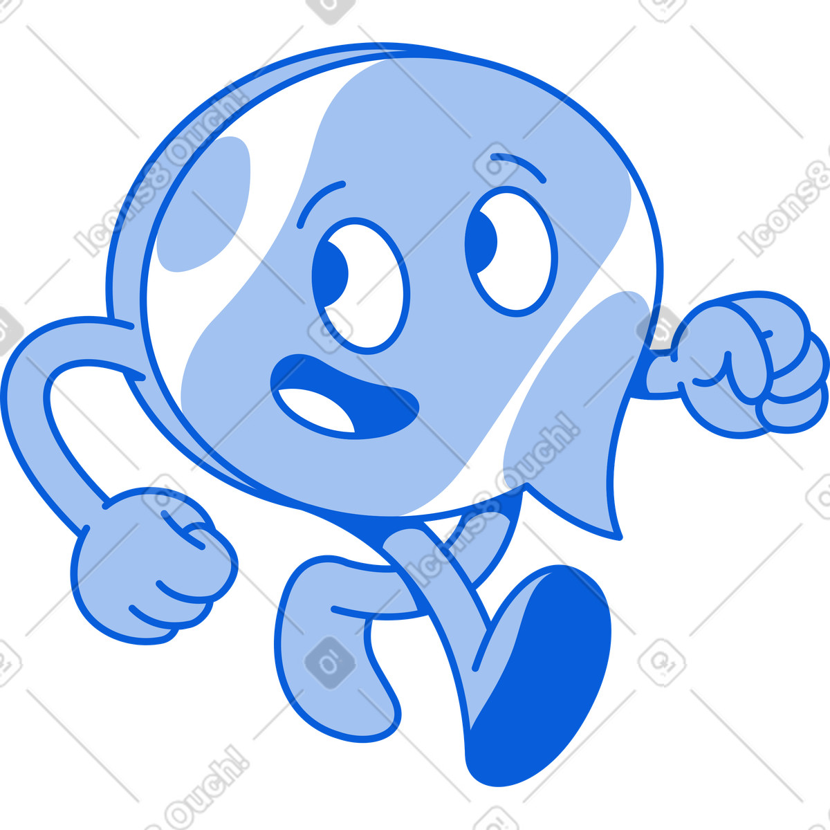 Ilustração de Bolha fala prateada ambulante em no estilo Handy Line para baixar em PNG, SVG
