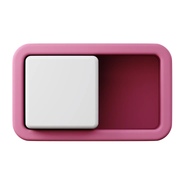 A toggle switch with pink and white colors - 3D Sugary style illustration
