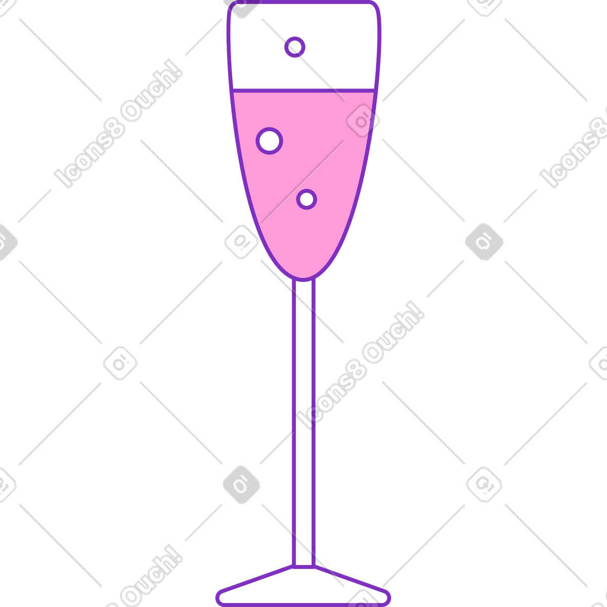 Bicchiere di champagne illustrazione in stile Elastic scarica in PNG, SVG