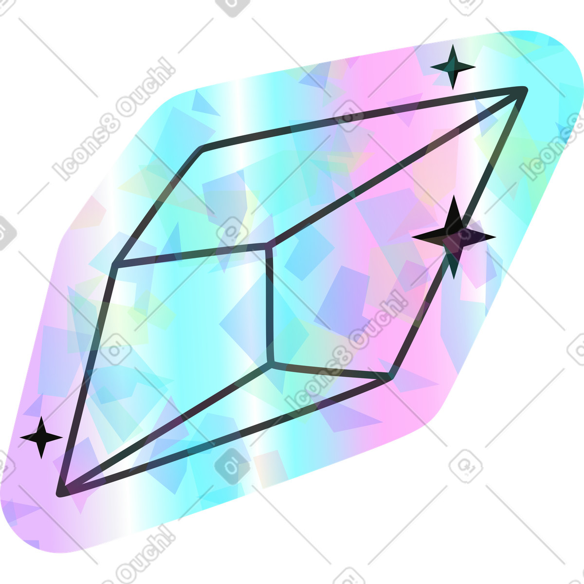 Holostickers スタイルの Cristal のイラストをPNG、SVG形式でダウンロード