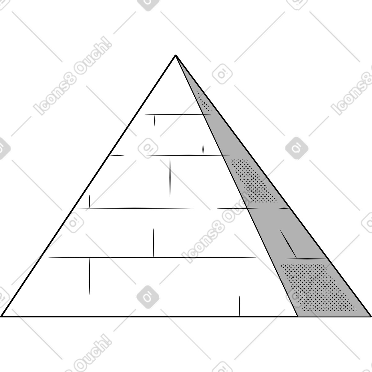Illustration animée Pyramide dans le style Looney à télécharger aux formats GIF, Lottie (JSON), AE