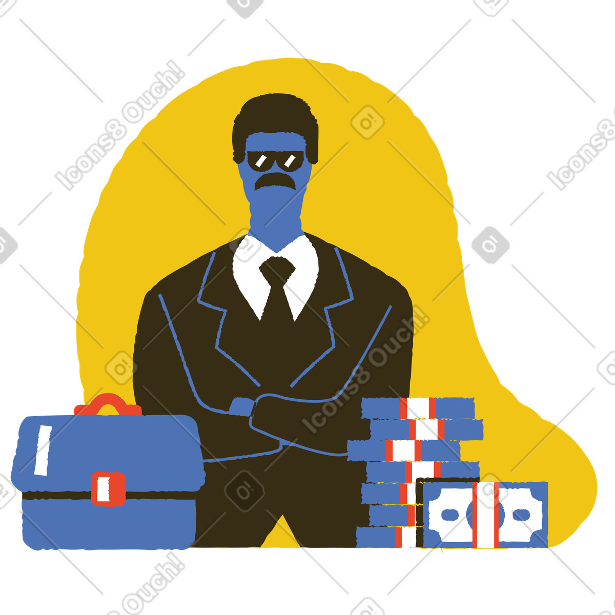 Security service illustration in Bermuda style download in PNG, SVG