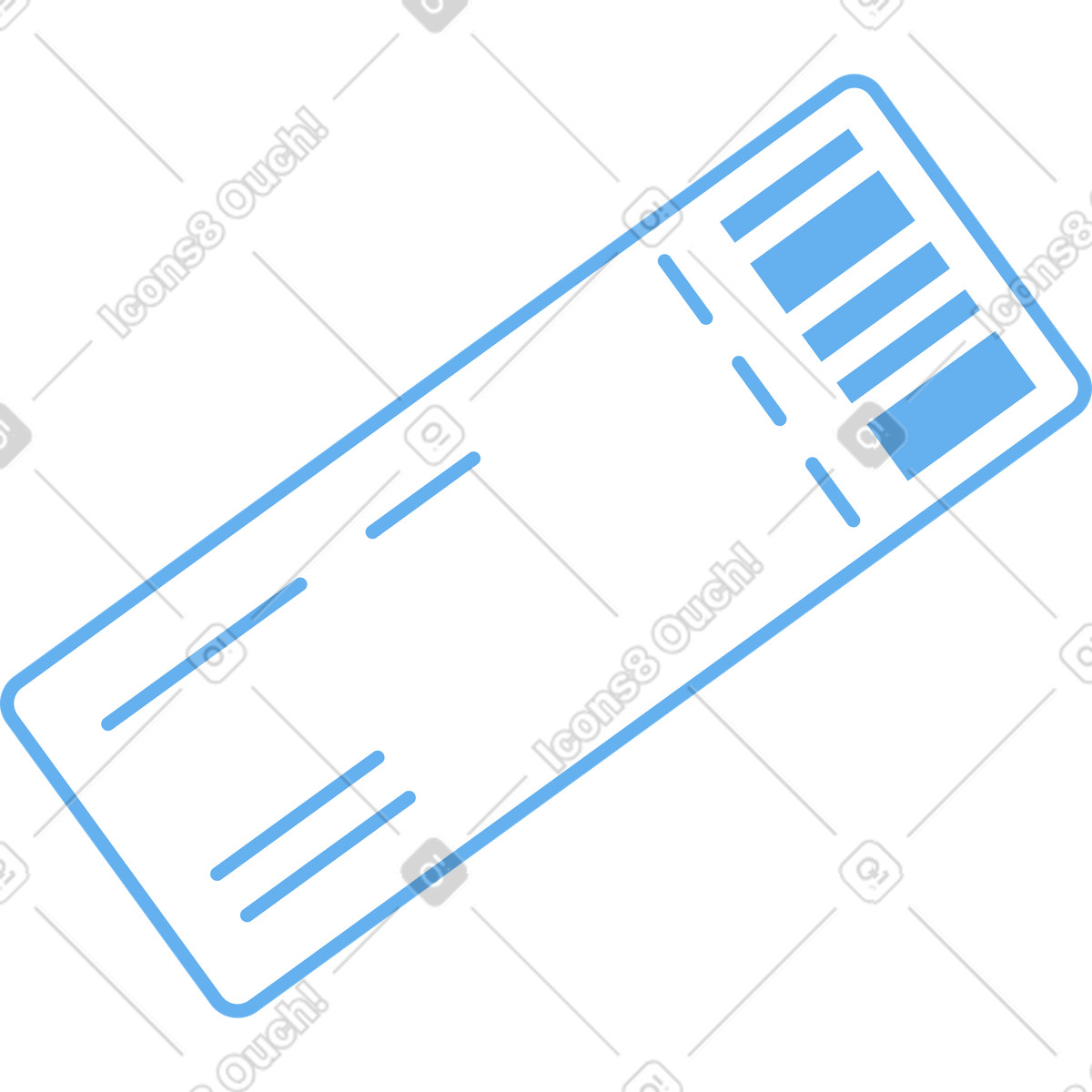 Ticket illustration in Sammy style download in PNG, SVG
