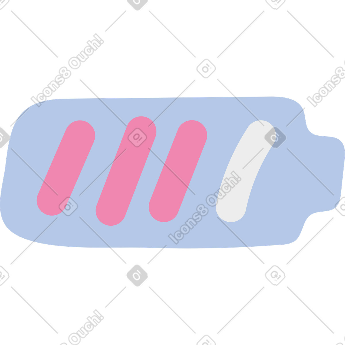 Charged three-bar battery-Illustration im Pluto-Stil als Download in PNG, SVG