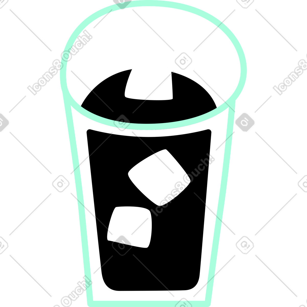 Iced coke illustration in Spicy style download in PNG, SVG