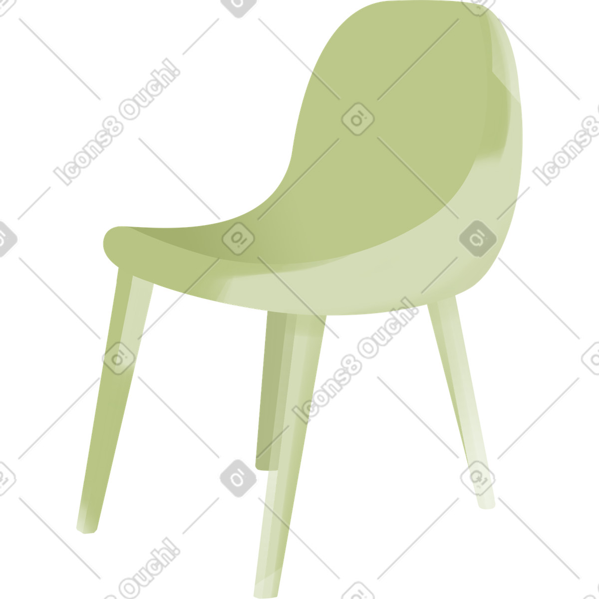 下载 Dynamic 风格的 Ergonomic molded chair with smooth surface and armless design 插画，支持 PNG、SVG 格式