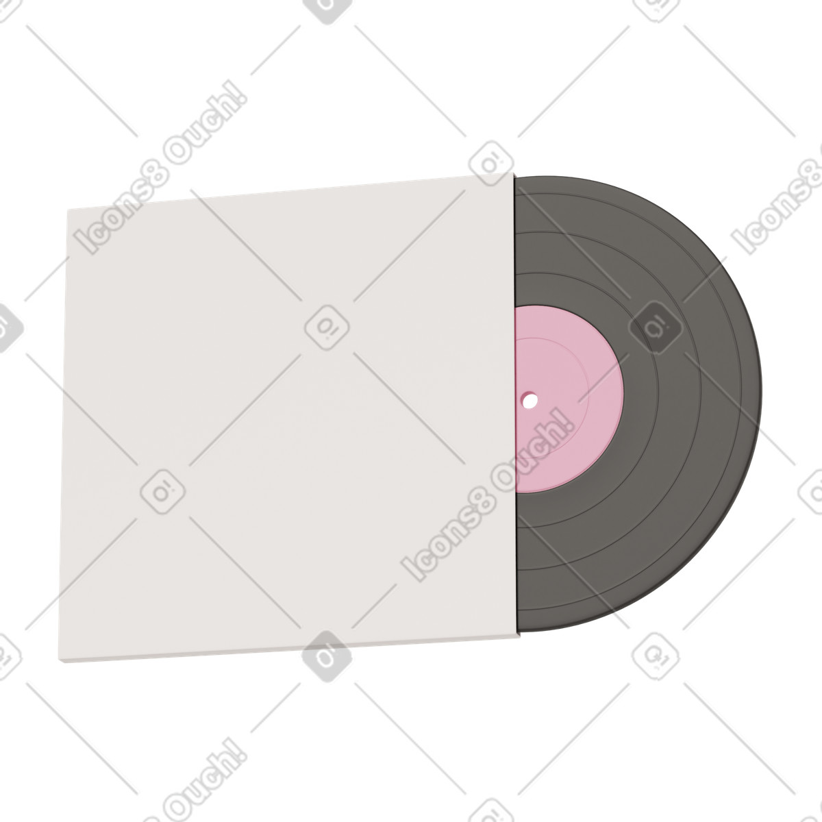 Pink vinyl record with mockup cover illustrazione in stile 3D Casual life scarica in PNG, SVG
