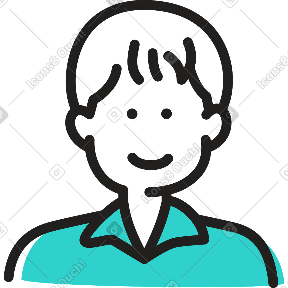 Ilustración Avatar de hombre en estilo Little a descargar en PNG y SVG