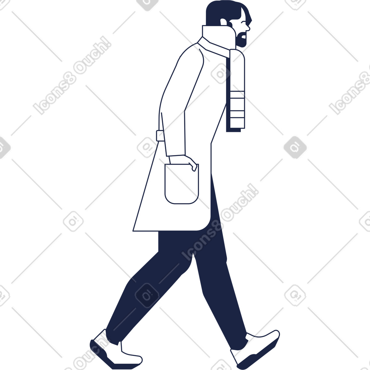 Ilustración Walking man line en estilo Urban a descargar en PNG y SVG