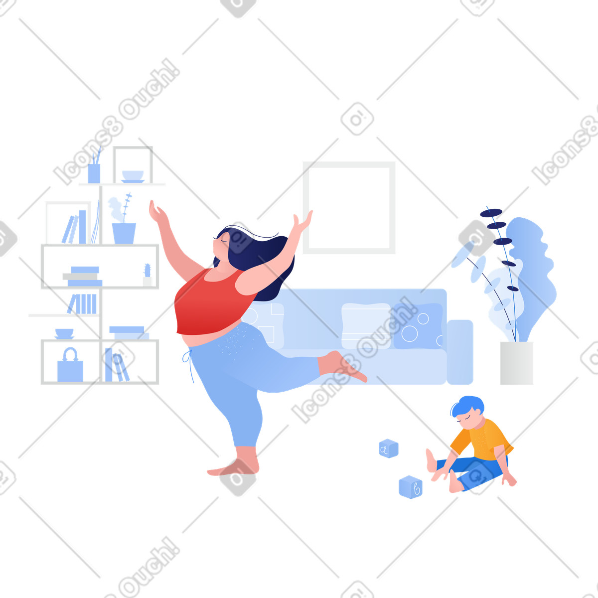 Ilustración Fin de semana en casa estilo Clip a descargar PNG y SVG