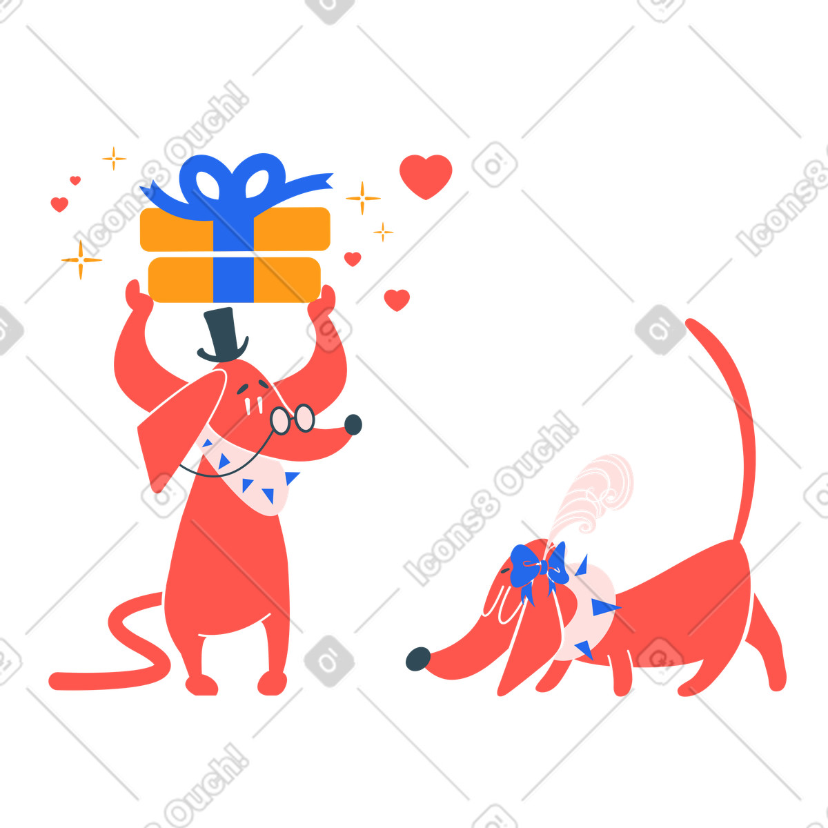 Illustration Joyeuse saint valentin dans le style Kingdom à télécharger aux formats PNG, SVG