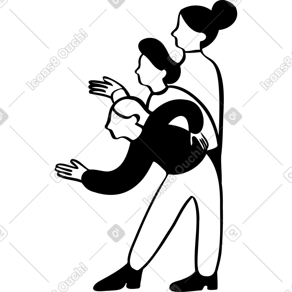 Group of people looking at something illustration in Journal style download in PNG, SVG