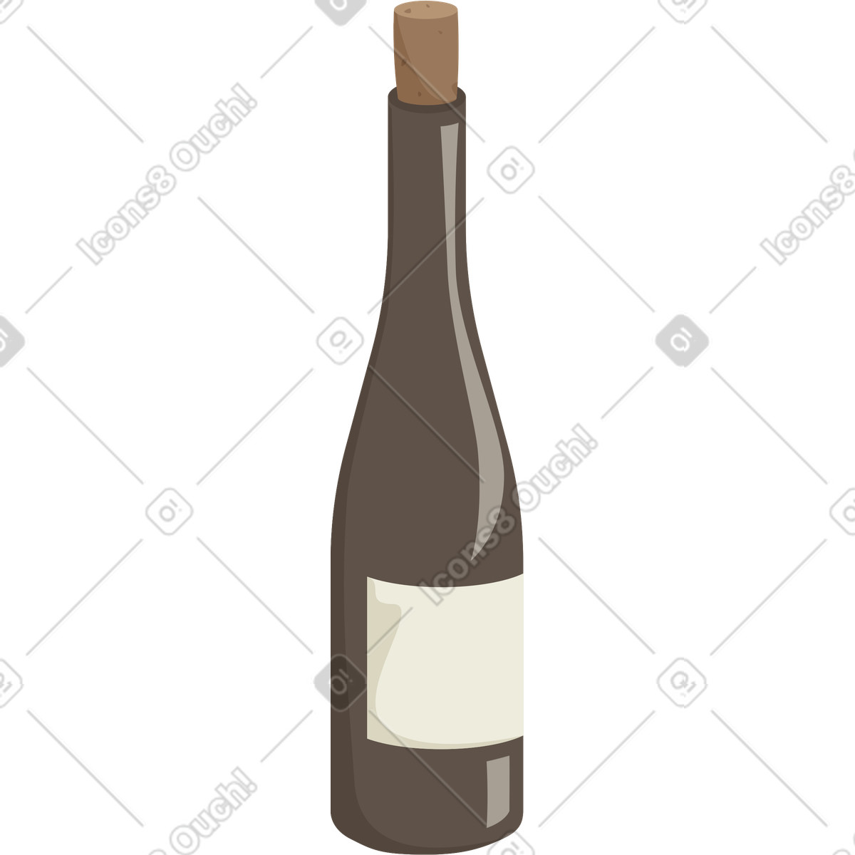 Bottiglia di vino illustrazione in stile Social scarica in PNG, SVG