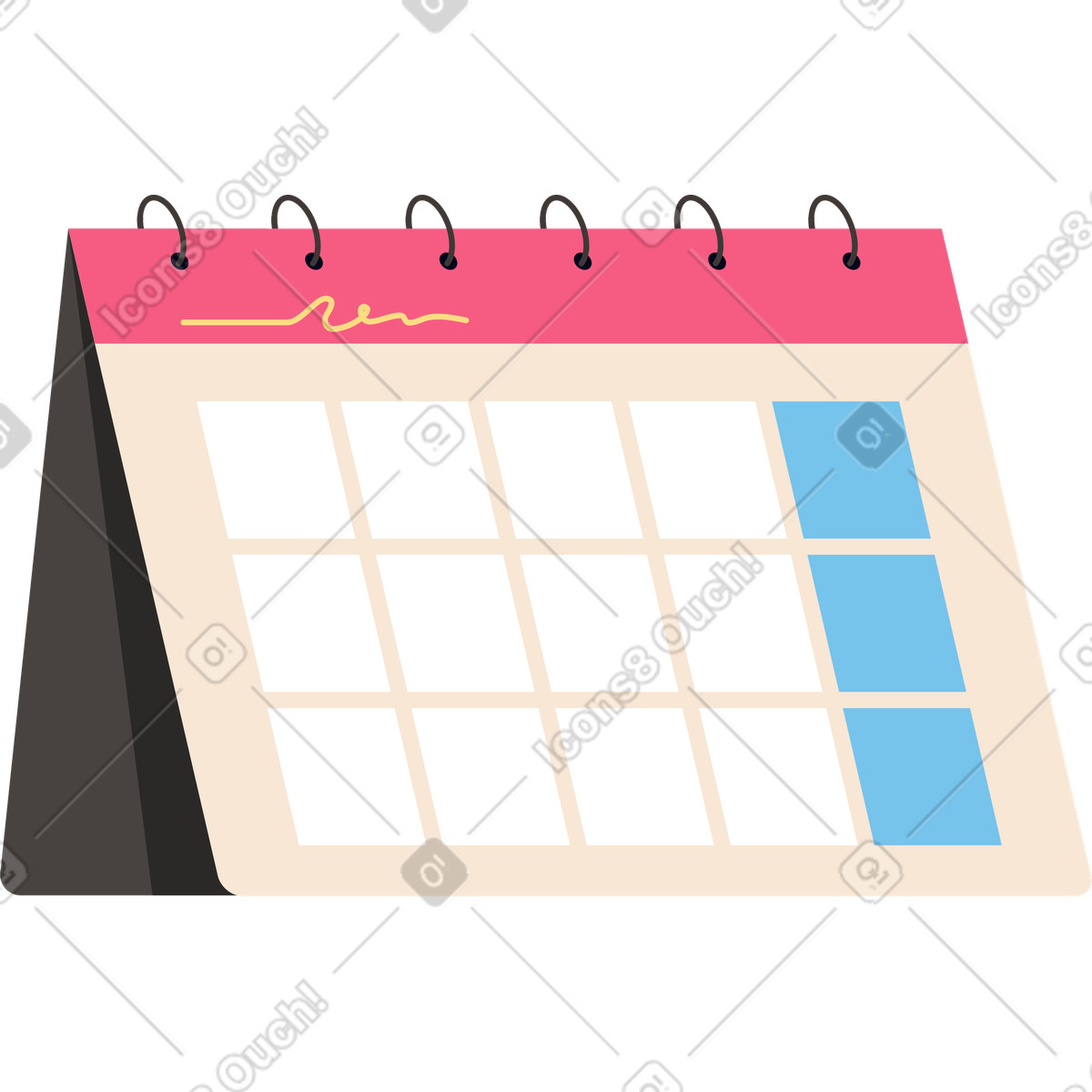 Calendario illustrazione in stile Dizzy scarica in PNG, SVG
