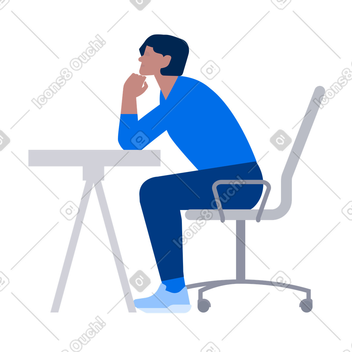 Ilustración animada Hombre sentado en estilo Urban a descargar en GIF, Lottie (JSON), AE