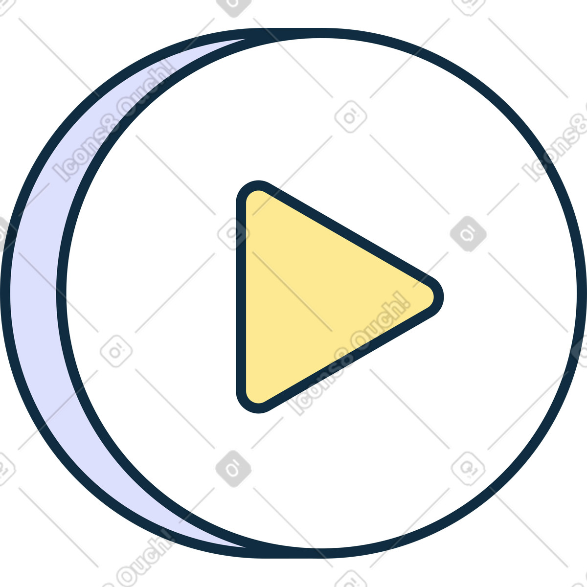 Ilustración Botón de play en estilo Bubble gum a descargar en PNG y SVG