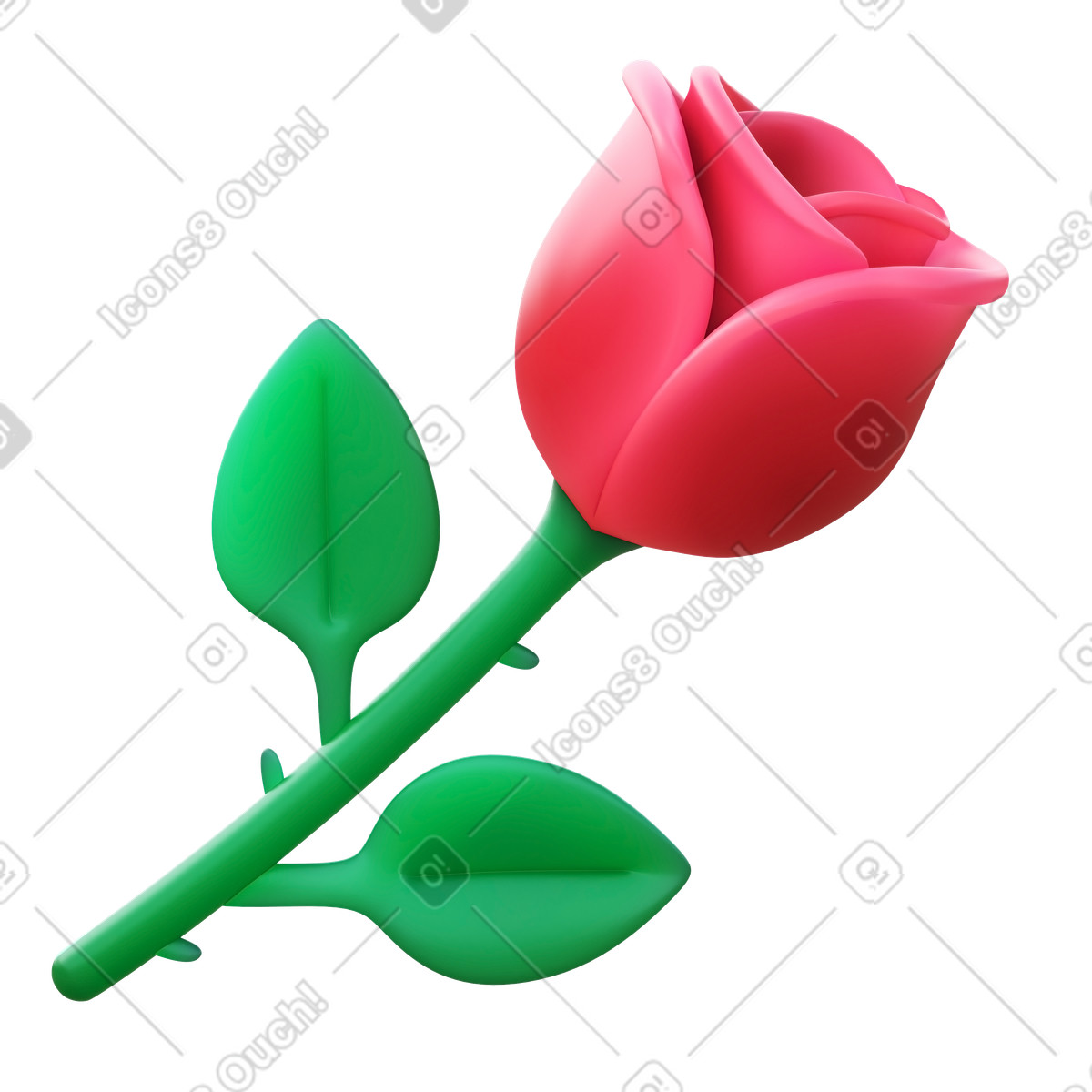 Rose illustration with thorns clipart PNG SVG GIF image