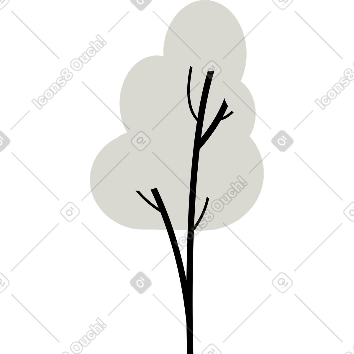 Baum-Illustration im Burgundy-Stil als Download in PNG, SVG