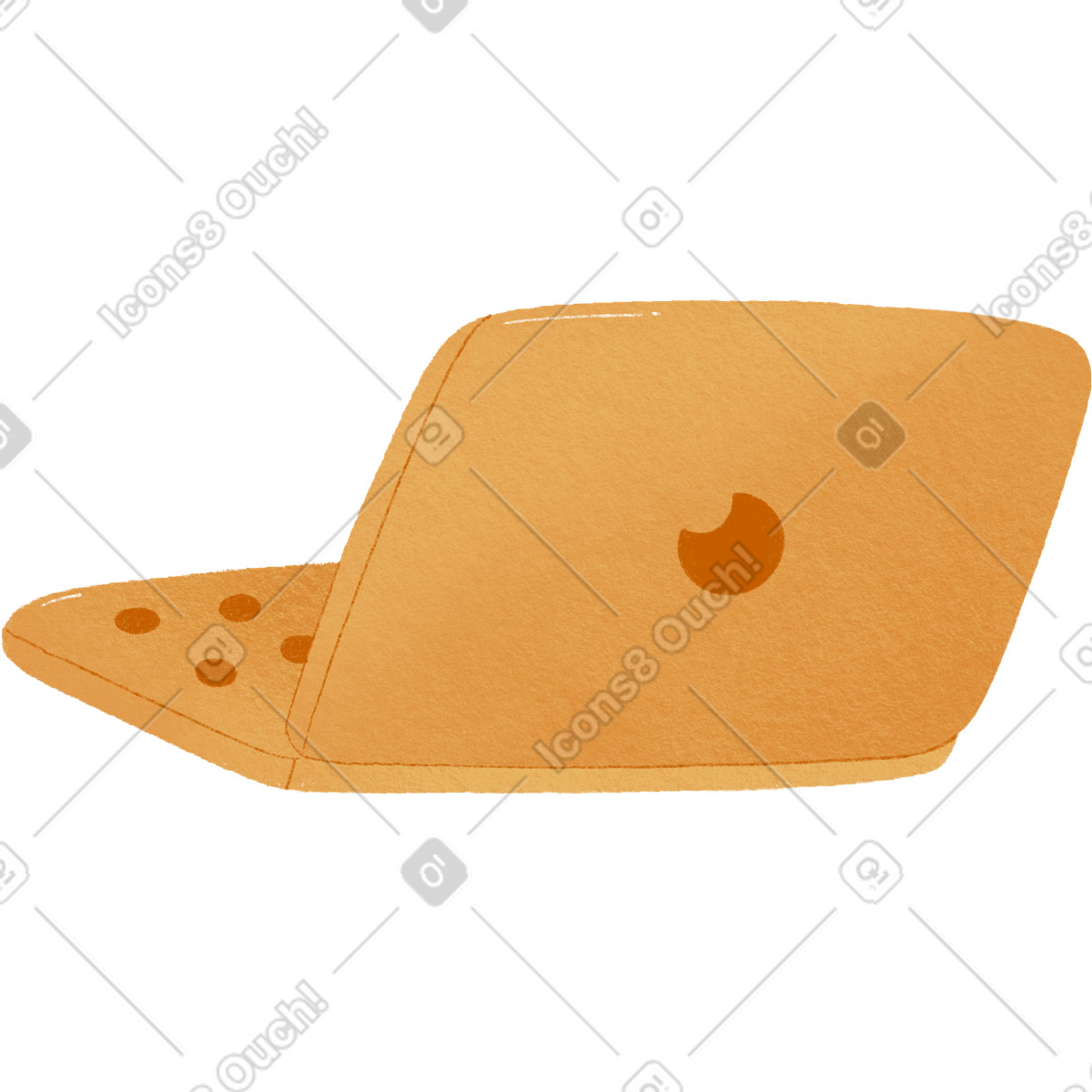 下载 Woolly 风格的 Yellow laptop 插画，支持 PNG、SVG 格式