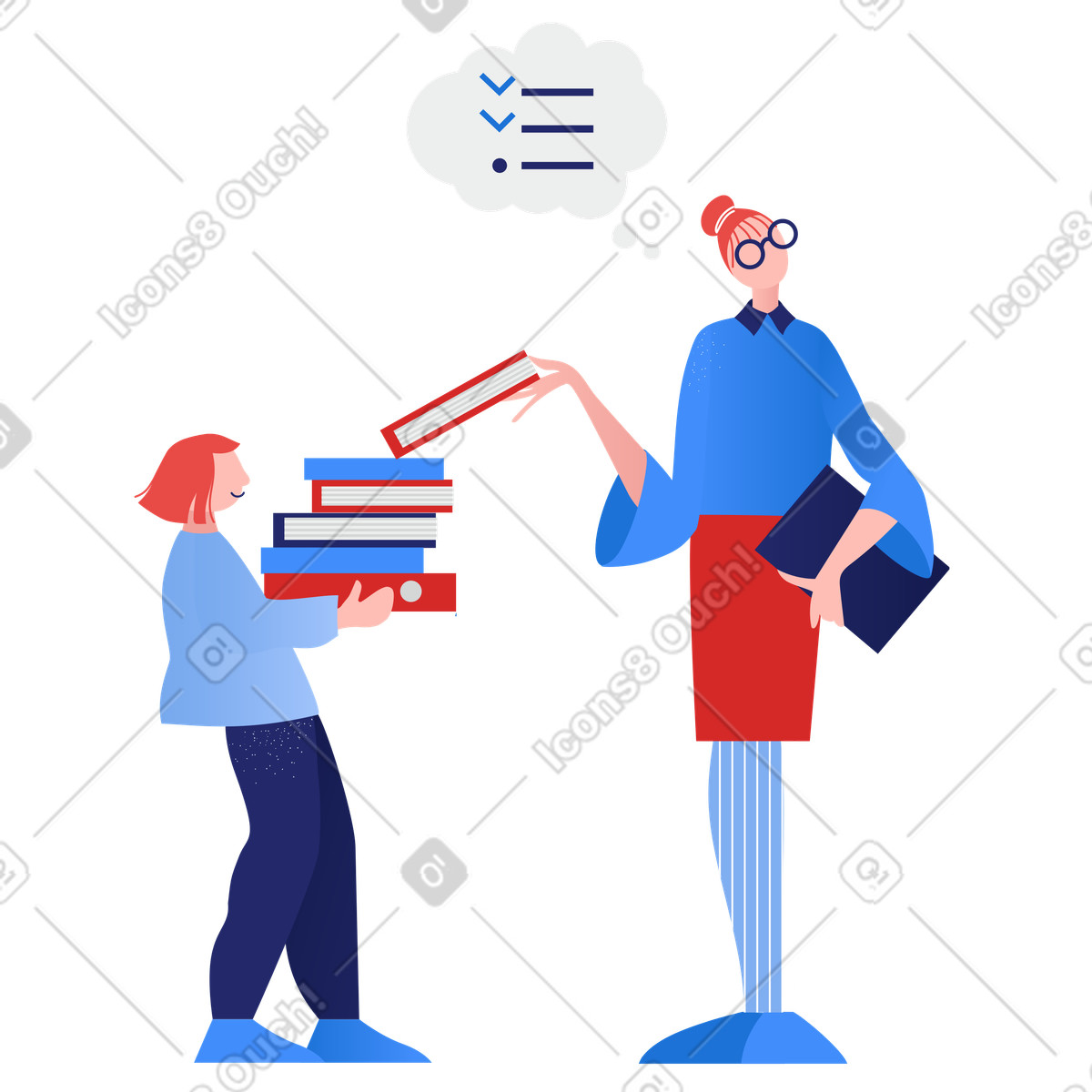 Lista di controllo del libro scuola illustrazione in stile Clip scarica in PNG, SVG