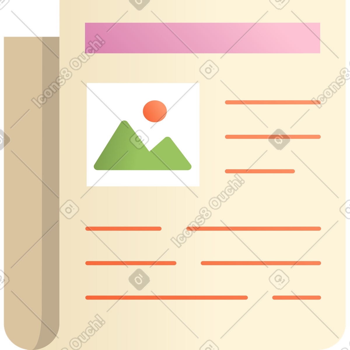 Newspaper illustration in Silky style download in PNG, SVG