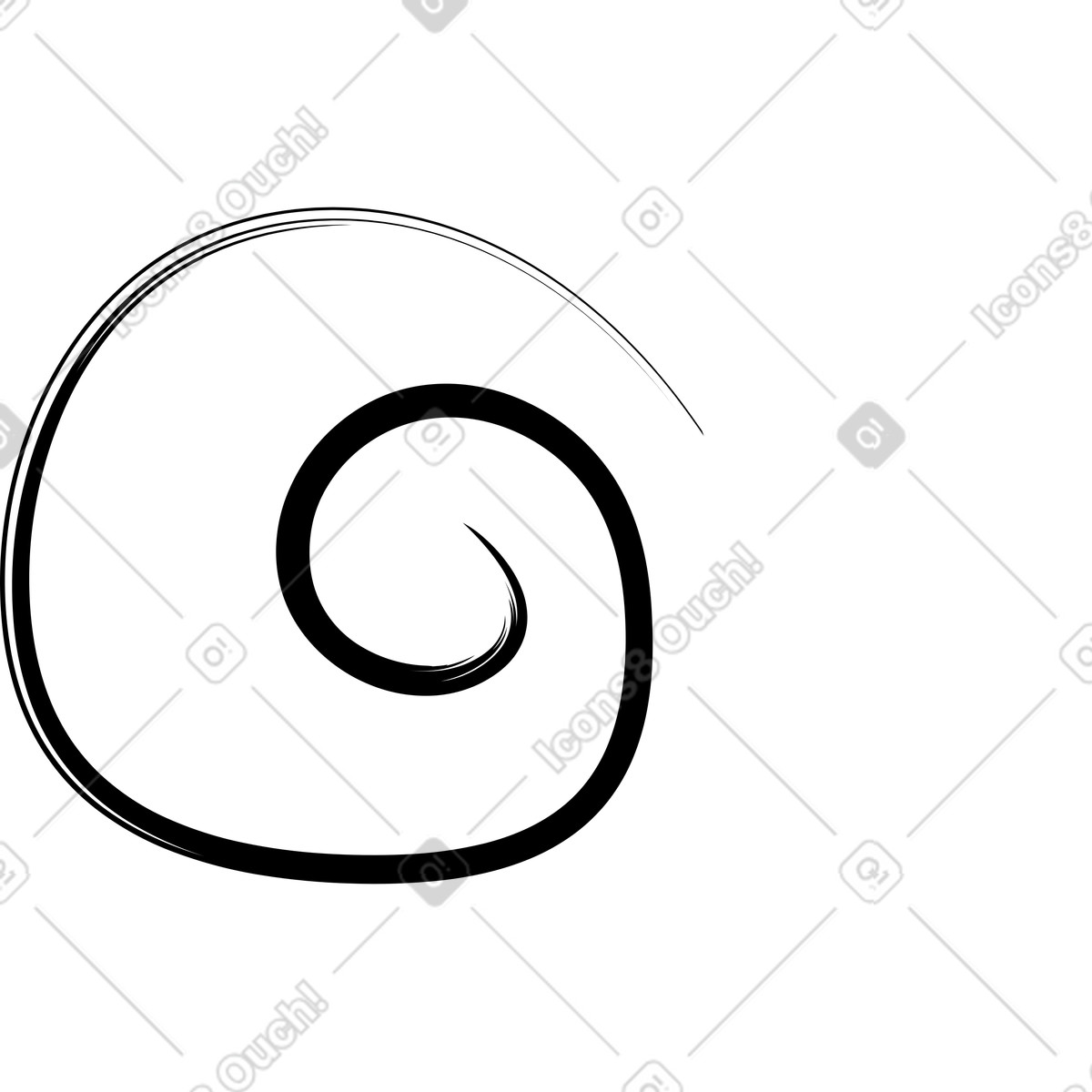 Illustration Escargot noir dans le style Twirl à télécharger aux formats PNG, SVG