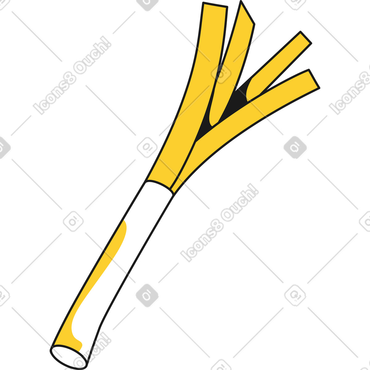 Leek illustration in Taxi style download in PNG, SVG