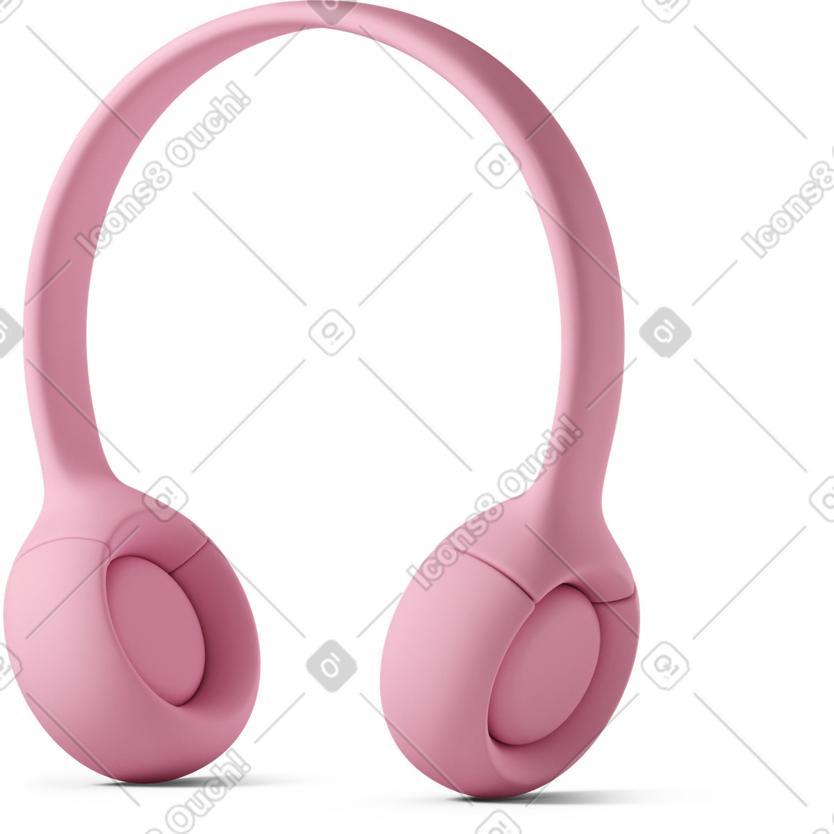 Illustration Close up of pink headphones dans le style 3D Casual life à télécharger aux formats PNG, SVG