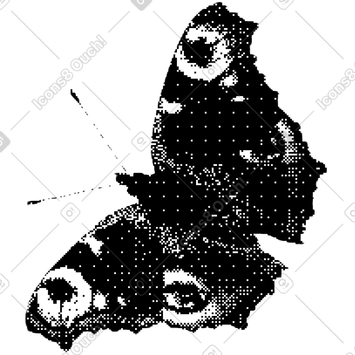 Иллюстрация Бабочка в стиле Bitmap — скачать в форматах PNG, SVG