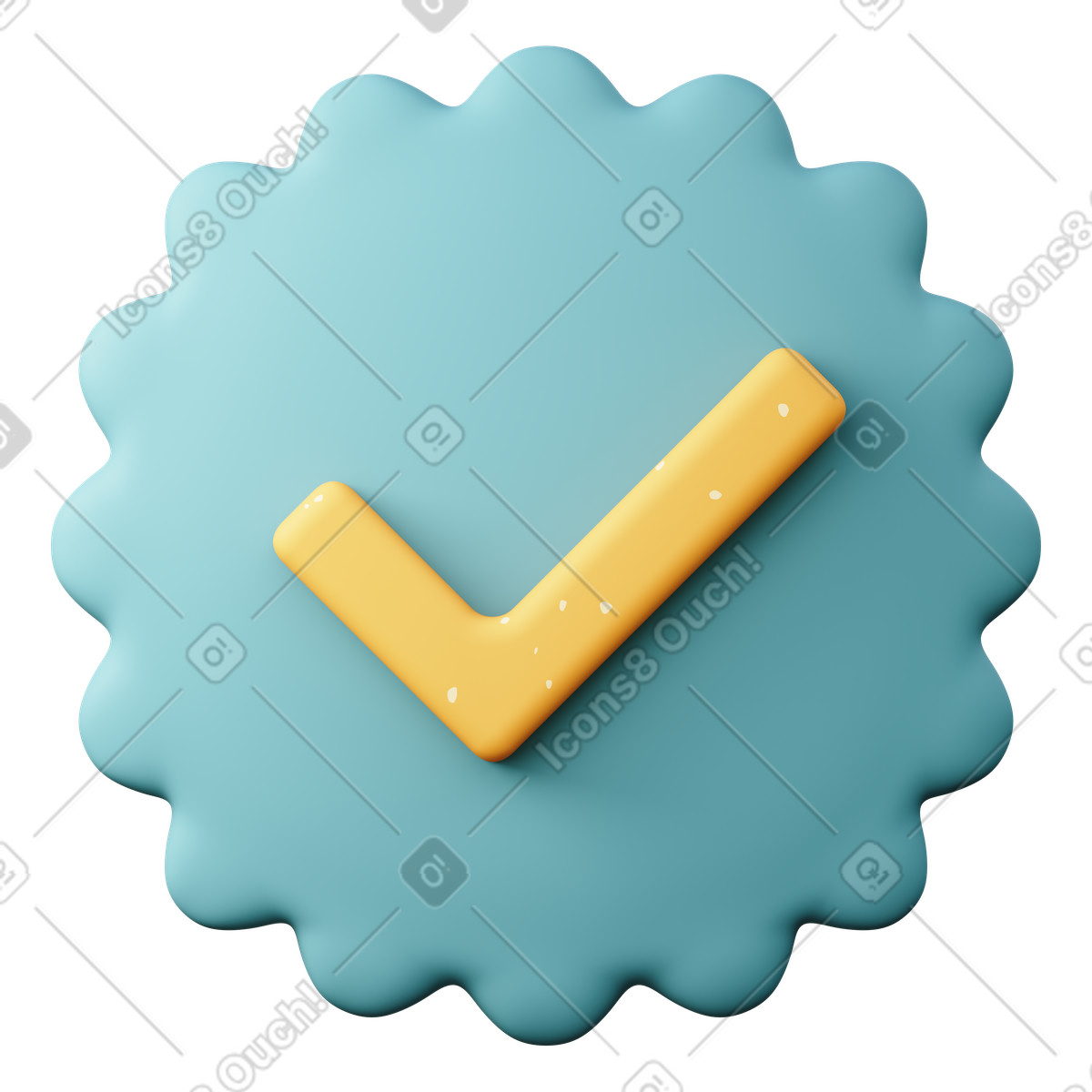 3D Sugary 스타일의 Approval 일러스트레이션 PNG, SVG 다운로드