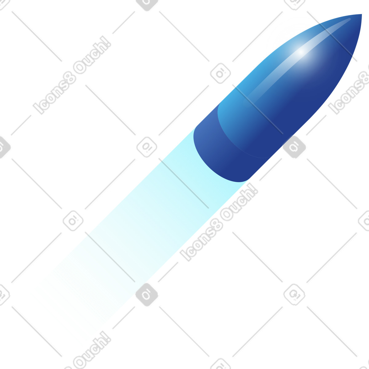 Illustration Fusée volante semblable à une balle dans le style Quantum télécharger aux formats PNG, SVG