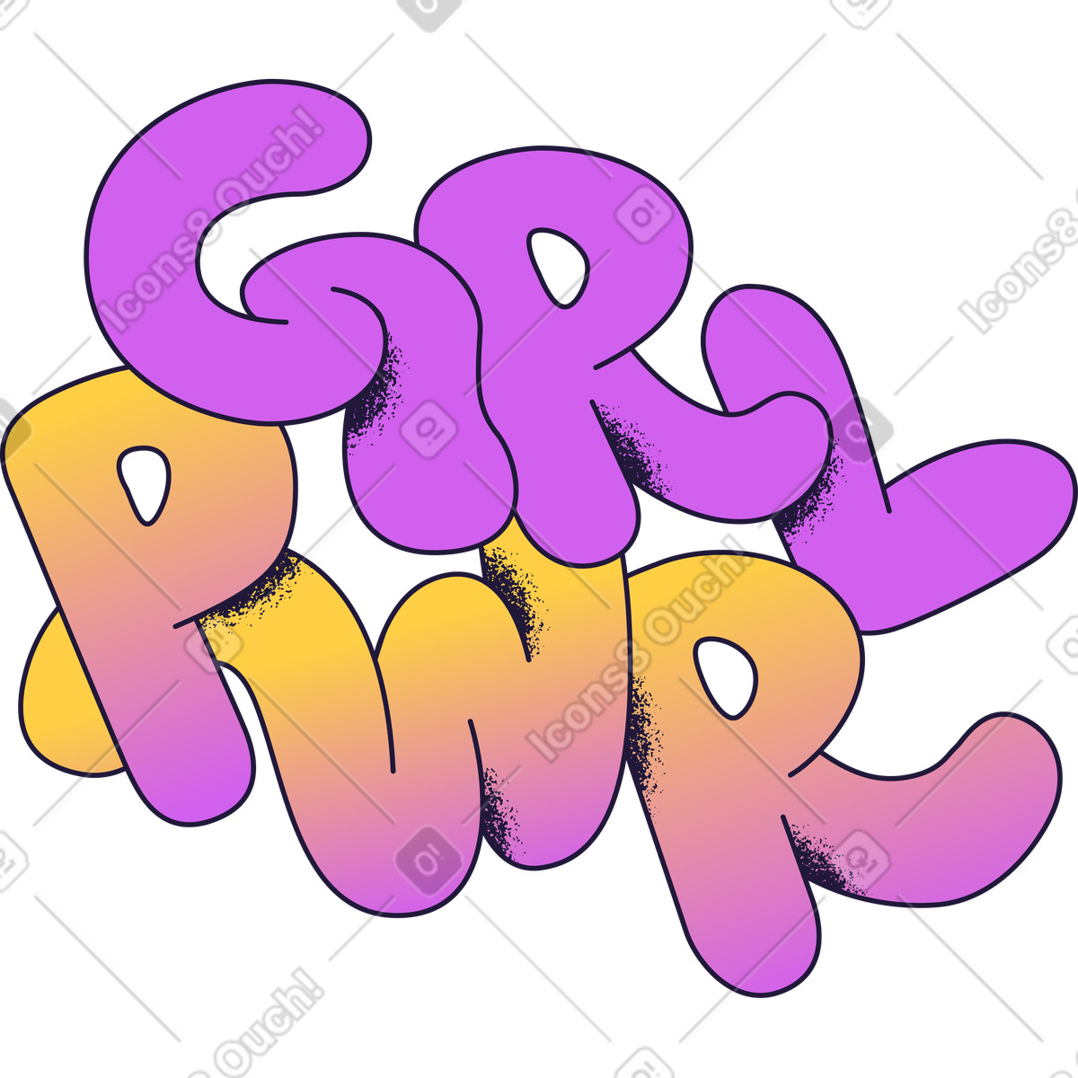Grl pwr illustrazione in stile Conifer scarica in PNG, SVG