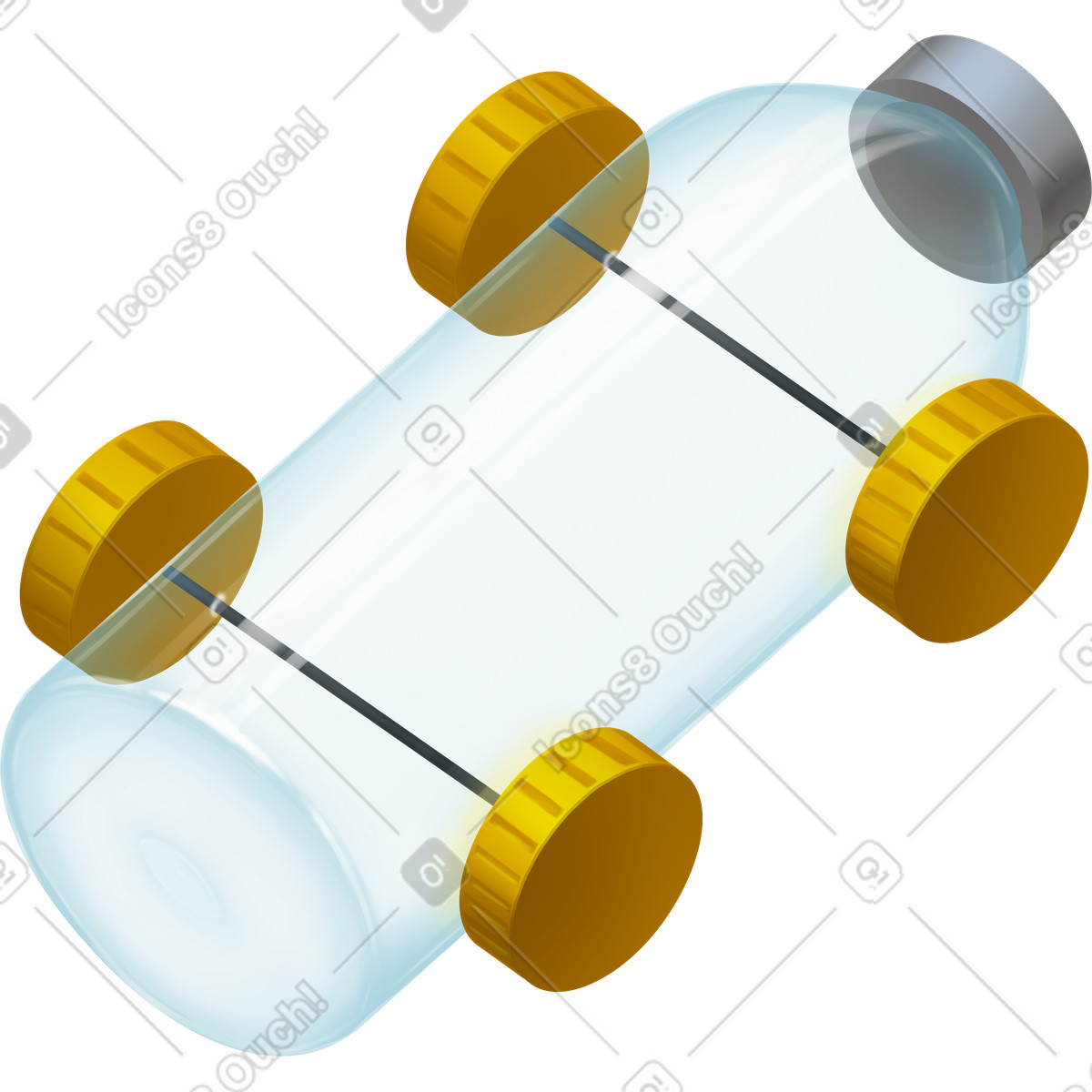 Ilustração de Garrafa com rodas em no estilo Props para baixar em PNG, SVG