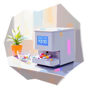 An automatic pill dispenser organizing and releasing daily doses