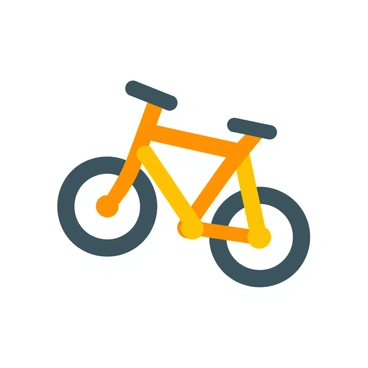 An icon of a bicycle with wheels depicted in a spinning motion.