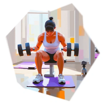A fit individual with medium skin tone and short black hair is performing dumbbell rows as part of a circuit training workout. The person is wearing a fitted athletic tank top and shorts. They are bent forward slightly, with one arm extended downward holding a dumbbell, while the other arm is pulled back in a rowing motion. The workout is taking place in a gym setting, with exercise mats and other fitness equipment visible in the background, indicating an active training environment. The person's focus and determination are evident as they engage in this strength-building exercise.