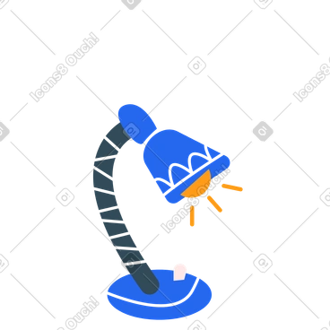 Table lamp animated illustration in GIF, Lottie (JSON), AE