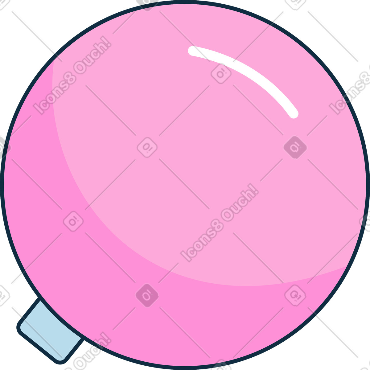 Ilustración Adorno de navidad rosa en estilo Bubble gum a descargar en PNG y SVG