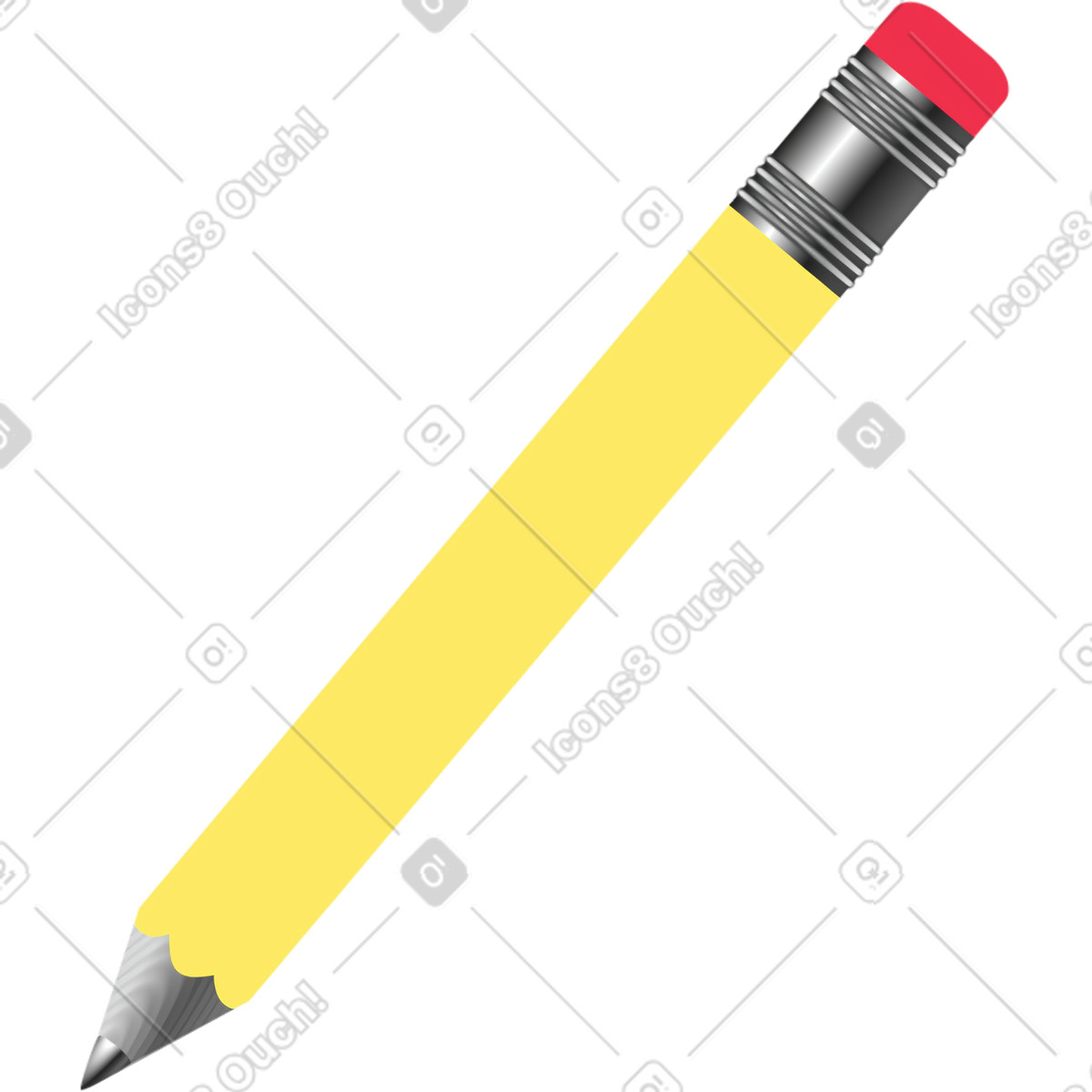 Yellow pencil illustration in PNG, SVG