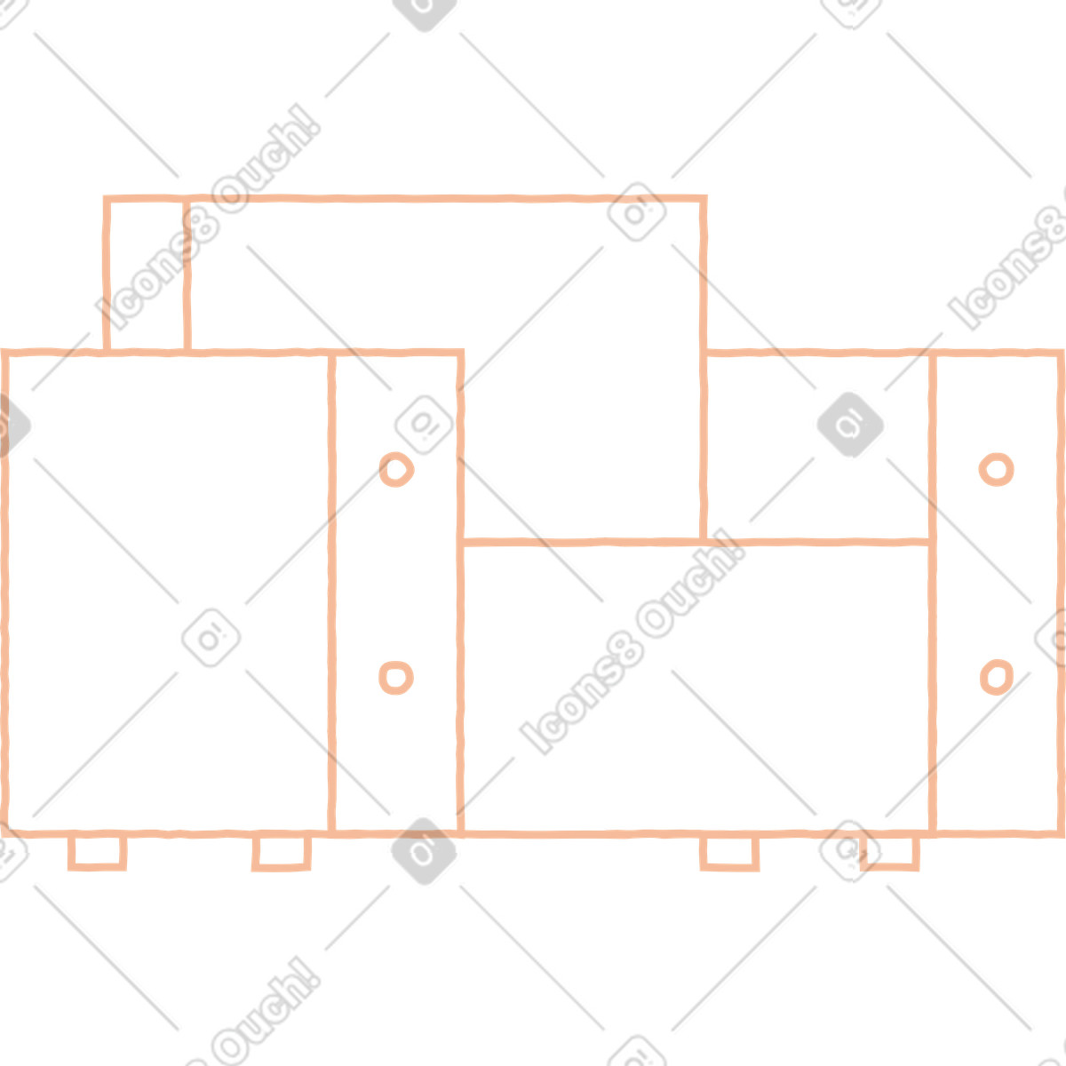 Divano illustrazione in stile Stripy scarica in PNG, SVG