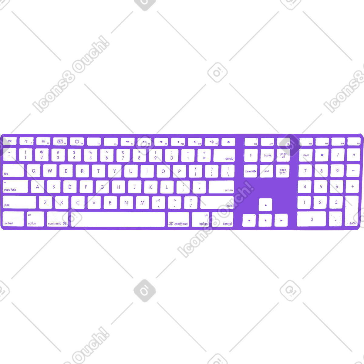 Keyboard illustration in Print style download in PNG, SVG