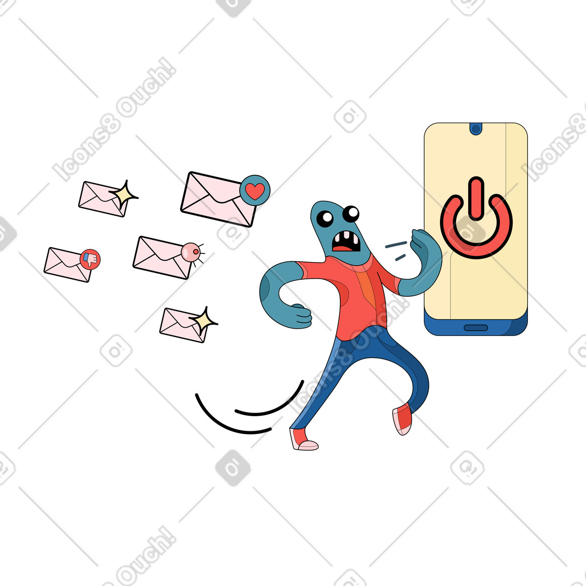 Evitare lo spam illustrazione in stile Surr scarica in PNG, SVG