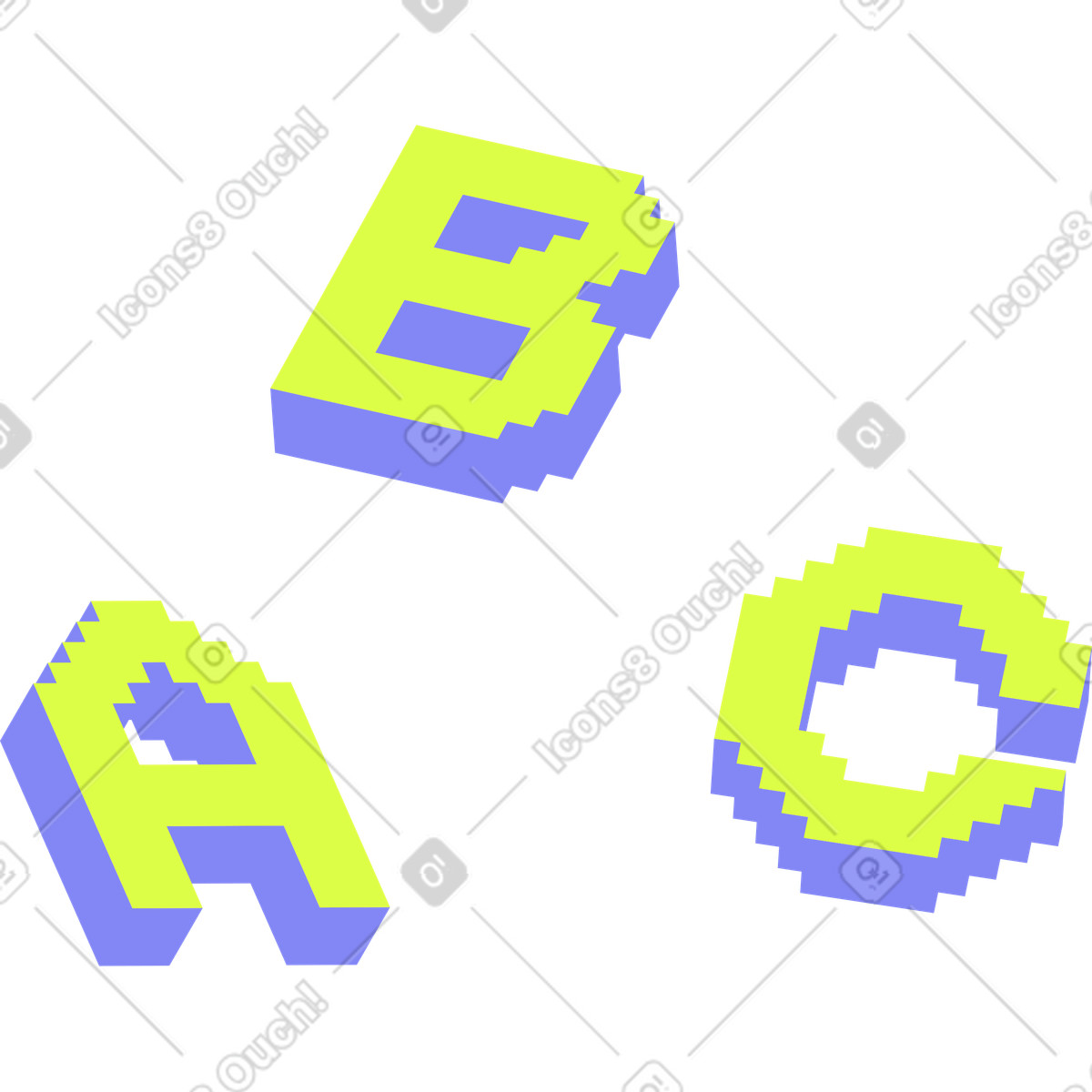 Abc illustrazione in stile Glow scarica in PNG, SVG