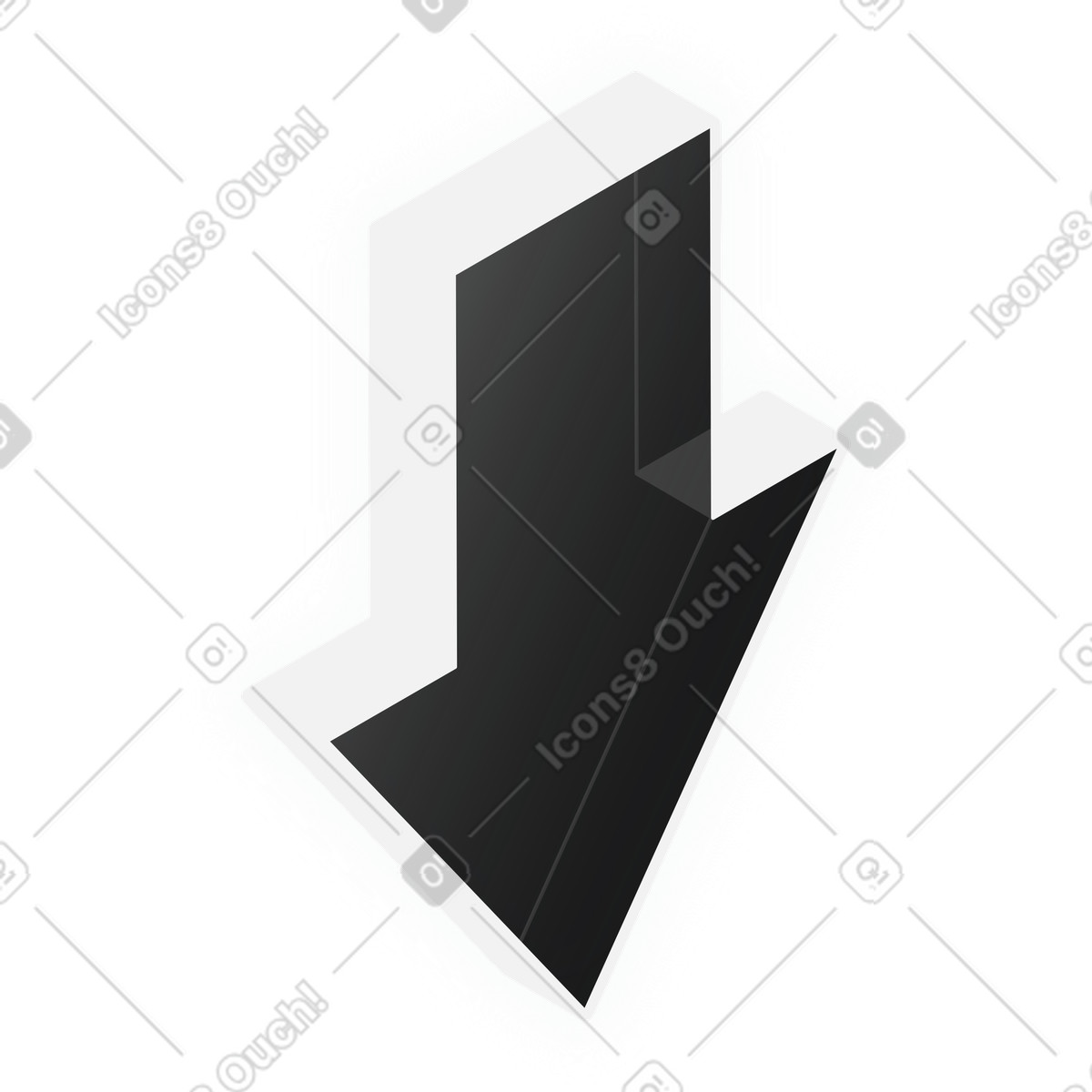Inverse 스타일의 아래쪽 화살표 일러스트레이션 PNG, SVG 다운로드