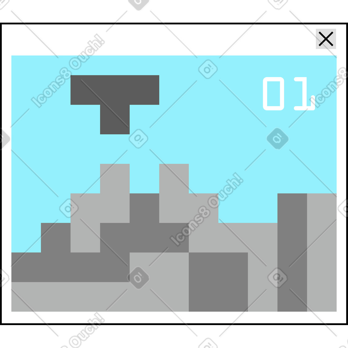 Spiel im browser-Illustration Jumble-Stil als Download in PNG, SVG