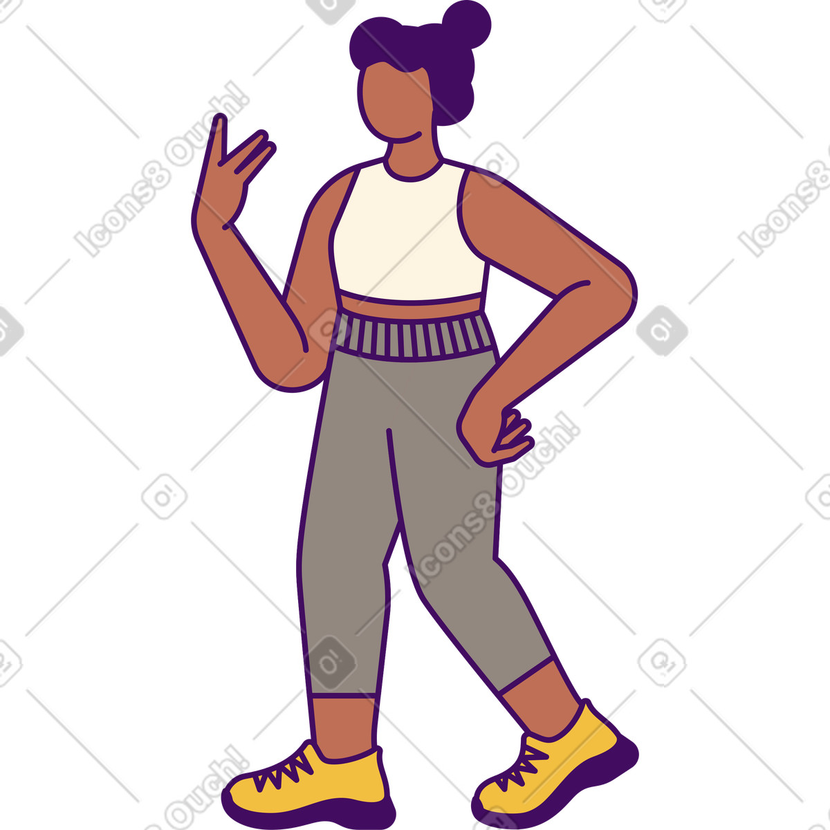 Woman walking illustration in Simplistic style download in PNG, SVG