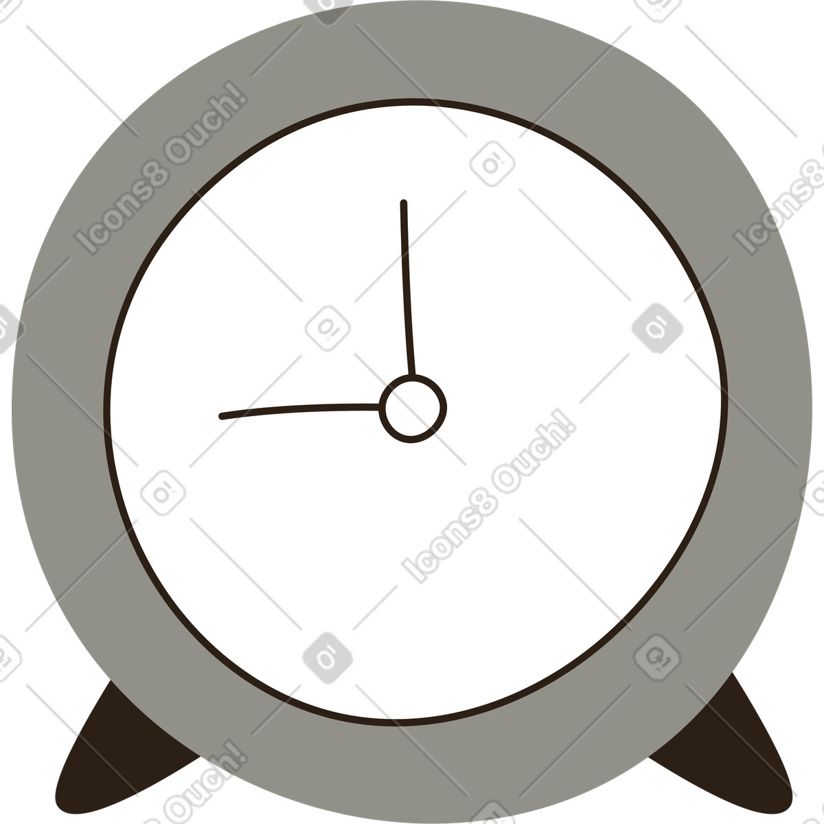Analog clock illustration in Plain style download in PNG, SVG